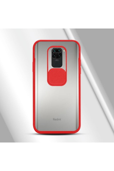 حافظة حماية لعدسة الكاميرا لهاتف Xiaomi Redmi Note 9 باللون الأحمر