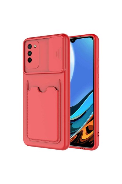 حافظة سيليكون لهاتف Xiaomi Poco M3 Kartix باللون الأحمر