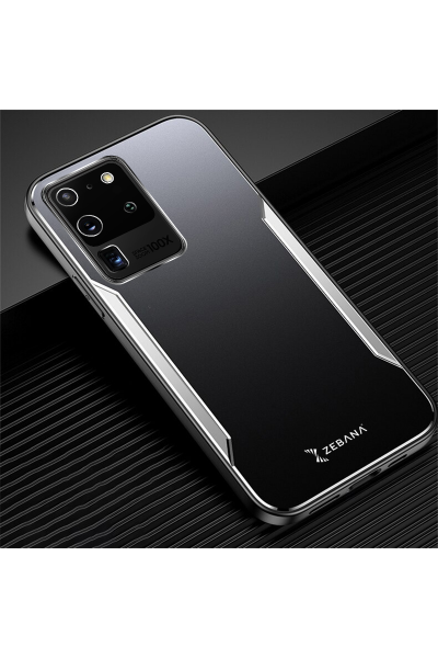 حافظة هاتف Samsung Galaxy S20 Ultra Zebana Metal Mitras بحافة من السيليكون باللون الأحمر