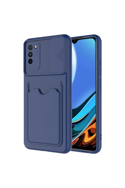 حافظة سيليكون لهاتف Xiaomi Poco M3 Kartix باللون الأزرق الداكن