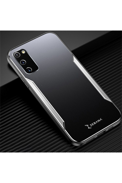 حافظة هاتف Samsung Galaxy S20 FE Zebana Metal Mitras بحافة من السيليكون باللون الأحمر