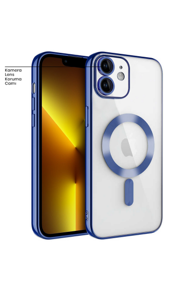 Apple - iPhone 11 Zebana Glint Silikon Kılıf (Kablosuz Şarj Destekli) - Mavi