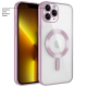 Apple - iPhone 11 Pro Max Zebana Glint Silikon Kılıf (Kablosuz Şarj Destekli) - Rose Gold