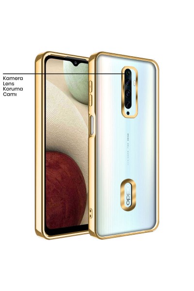 Oppo - Reno 2Z Zebana Glint Silikon Kılıf - Gold