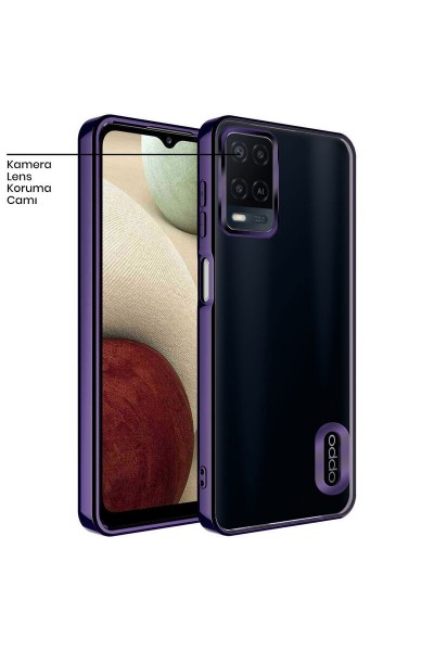 Oppo - A94 Zebana Glint Silikon Kılıf - Derin Mor