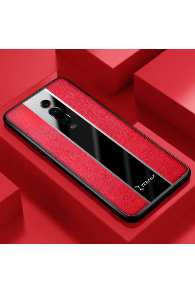 Xiaomi - Mi 9T Zebana Premium Deri Kılıf - Kırmızı