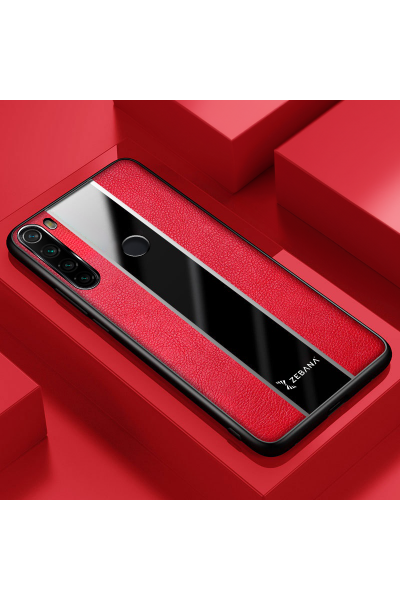 Xiaomi - Redmi Note 8 Zebana Premium Deri Kılıf - Kırmızı