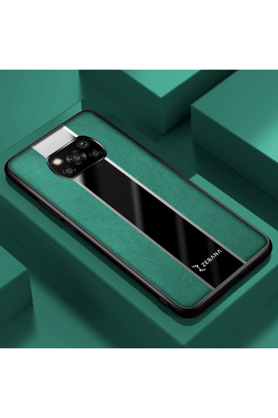 Xiaomi - Poco X3 Zebana Premium Deri Kılıf - Yeşil