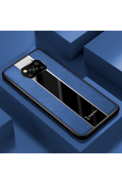 Xiaomi - Poco X3 Zebana Premium Deri Kılıf - Mavi