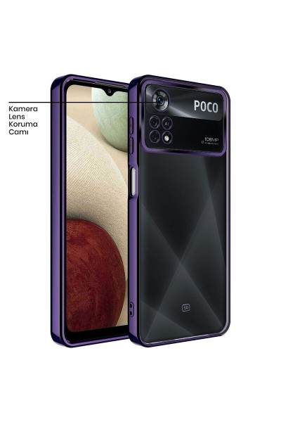 Xiaomi - Poco X4 Pro 5G Zebana Glint Silikon Kılıf - Derin Mor