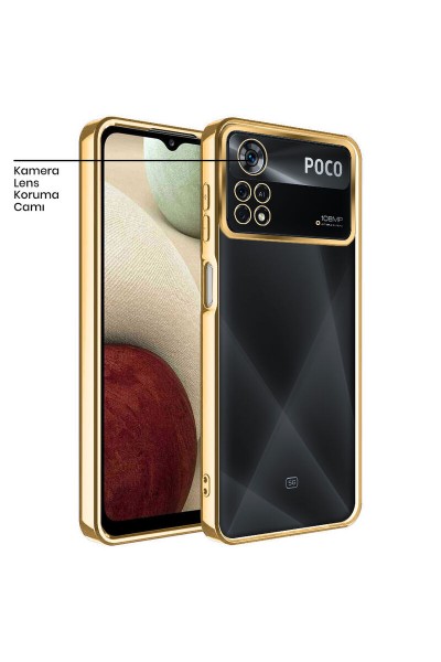 Xiaomi - Poco X4 Pro 5G Zebana Glint Silikon Kılıf - Gold