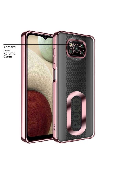 Xiaomi - Poco X3 Zebana Glint Silikon Kılıf - Rose Gold