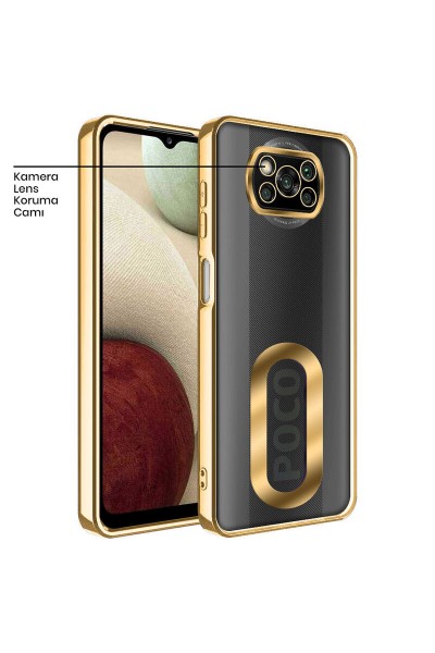 Xiaomi - Poco X3 Zebana Glint Silikon Kılıf - Gold