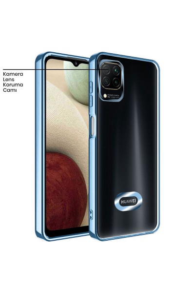 Huawei - P40 Lite Zebana Glint Silikon Kılıf - Açık Mavi