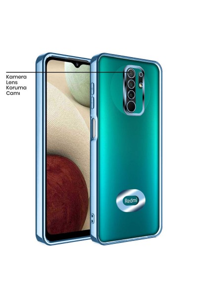 Xiaomi - Redmi 9 Zebana Glint Silikon Kılıf - Açık Mavi