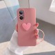 Huawei - Nova 9 SE Zebana Kalpli Love Silikon Kılıf - Pembe