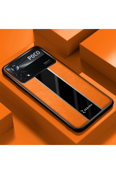 Xiaomi - Poco X4 Pro 5G Zebana Premium Deri Kılıf - Turuncu