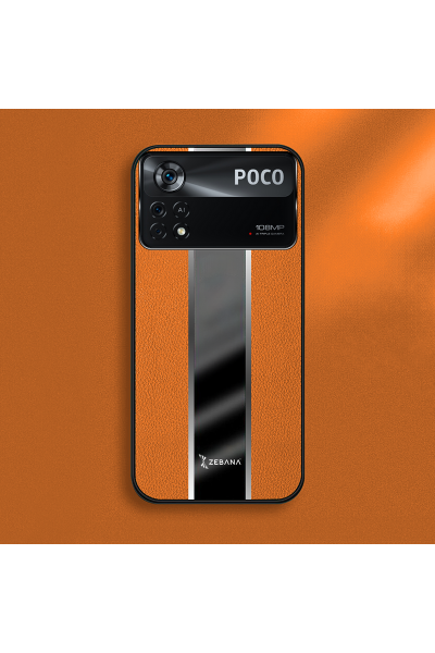 Xiaomi - Poco X4 Pro 5G Zebana Premium Deri Kılıf - Turuncu