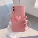 Samsung - Galaxy A50 Zebana Kalpli Love Silikon Kılıf - Rose Gold