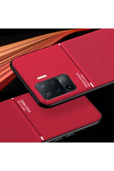 Oppo - Reno 5 Lite Zebana Design Silikon Kılıf - Kırmızı