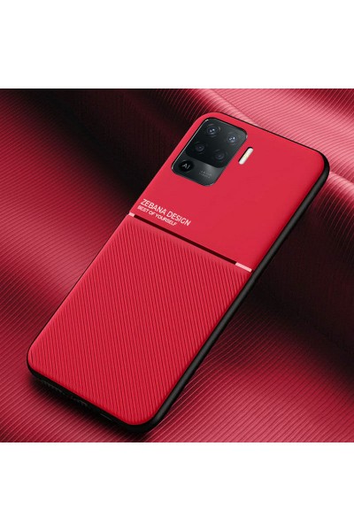 Oppo - A94 Zebana Design Silikon Kılıf - Kırmızı