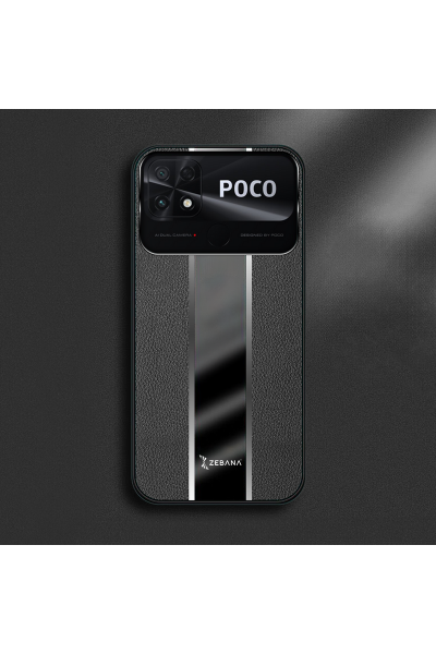 Xiaomi - Poco C40 Zebana Premium Deri Kılıf - Siyah