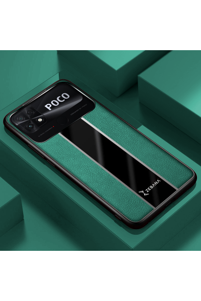 Xiaomi - Poco C40 Zebana Premium Deri Kılıf - Yeşil