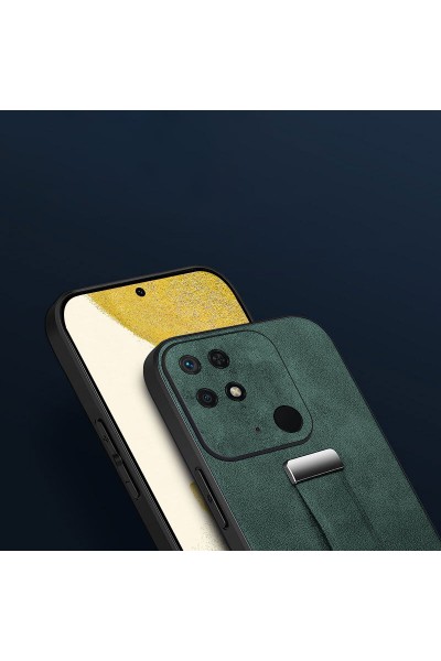 Xiaomi - Poco C40 Zebana Classic Deri Kılıf - Yeşil