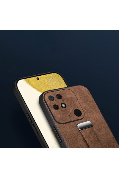 Xiaomi - Poco C40 Zebana Classic Deri Kılıf - Kahverengi