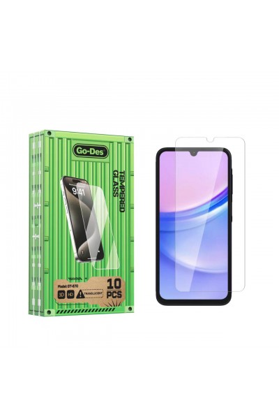 واقي شاشة زجاجي لهاتف Galaxy A15 Go Des خالٍ من بصمات الأصابع 9H Oleophobic Bom 10 عبوات