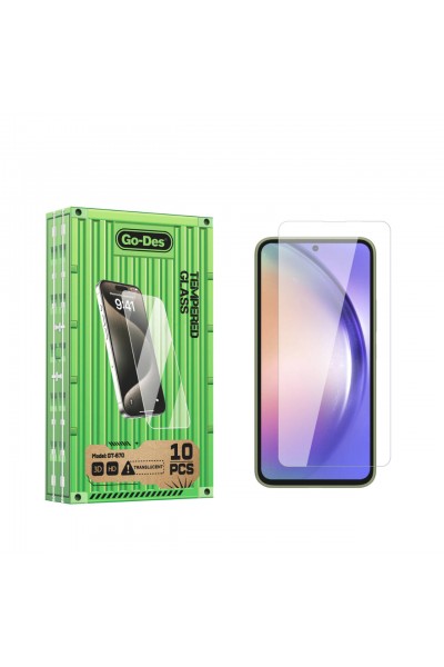 واقي شاشة زجاجي لهاتف Galaxy A54 Go Des خالٍ من بصمات الأصابع 9H Oleophobic Bom 10 عبوات