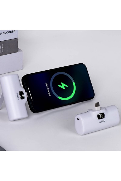 Wiwu Wi-P017 Capsule Serisi 2in1 Mini Taşınabilir Standlı Lightning Powerbank 5000mAh