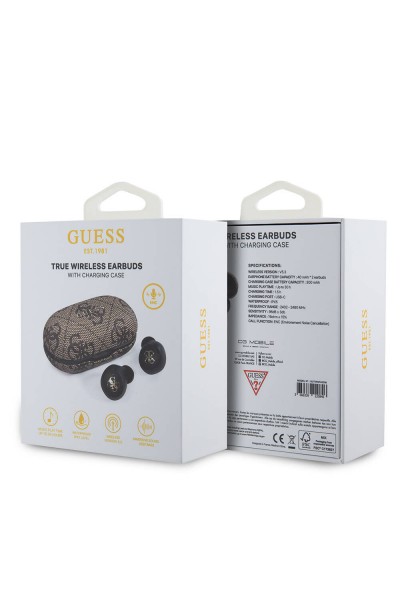 Guess Orjinal Lisanslı Klasik Metal Yazı Logolu TWS Kulak İçi Bluetooth Kulaklık