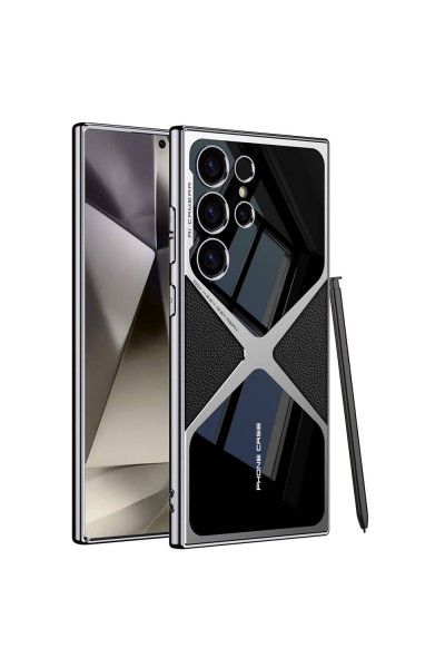 Galaxy S24 Ultra Kılıf Ultra İnce Kamera Korumalı PC + Deri Arka Yüzey Zore X-Pro Kapak