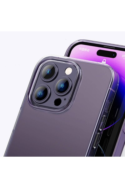 Apple iPhone 14 Pro Max Kılıf Airbagli Şeffaf Darbe Emici Silikon Tasarımlı Recci Clarity Serisi Kapak