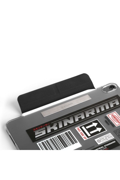 Apple iPad Air 11 2024 Kılıf SkinArma Sticker Tasarımlı Kalemlikli Arkası Şeffaf Standlı Magnetik Taito Kılıf