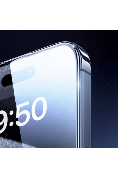 Apple iPhone 15 Plus Wiwu GT-008 Polimer Oleofobik Kaplama Şeffaf Pürüzsüz Temperli Cam Ekran Koruyucu 10'lu Paket