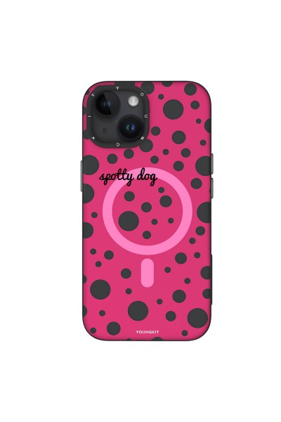 Apple iPhone 13 Kılıf Magsafe Şarj Özellikli Polka Dot Desenli Youngkit Spots Serisi Kapak