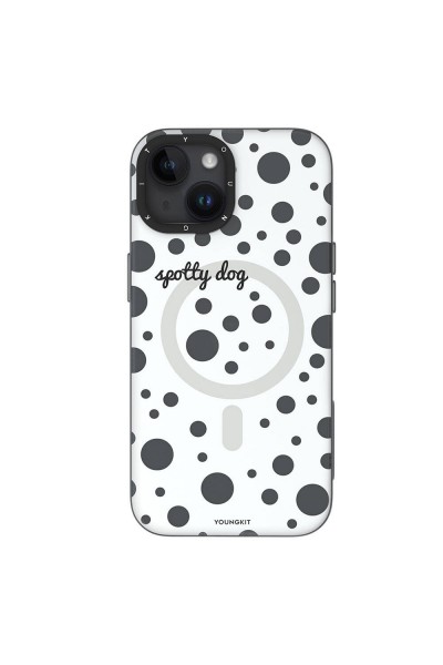 Apple iPhone 14 Kılıf Magsafe Şarj Özellikli Polka Dot Desenli Youngkit Spots Serisi Kapak