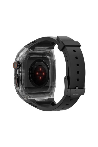 Apple Watch 42mm Wiwu Wi-WB013 Rambo Series 2in1 سوار مطاطي مع حافظة شفافة من البولي كربونات