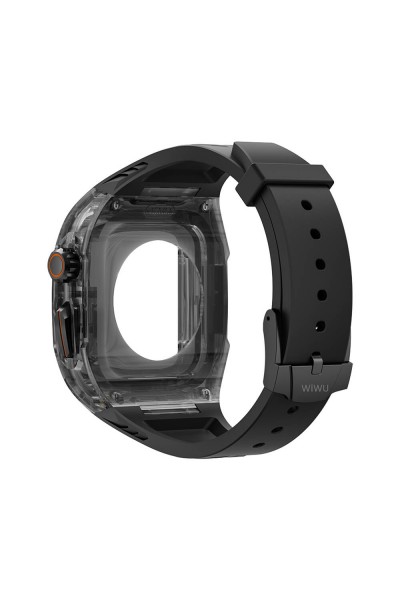 Apple Watch 42mm Wiwu Wi-WB013 Rambo Series 2in1 سوار مطاطي مع حافظة شفافة من البولي كربونات