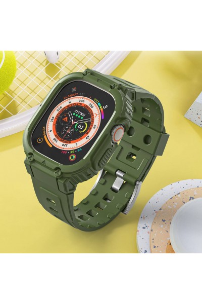 Apple Watch 42mm Wiwu Wi-WB014 Armor Series 2in1 حافظة صلبة لجهاز الكمبيوتر وسوار سيليكون