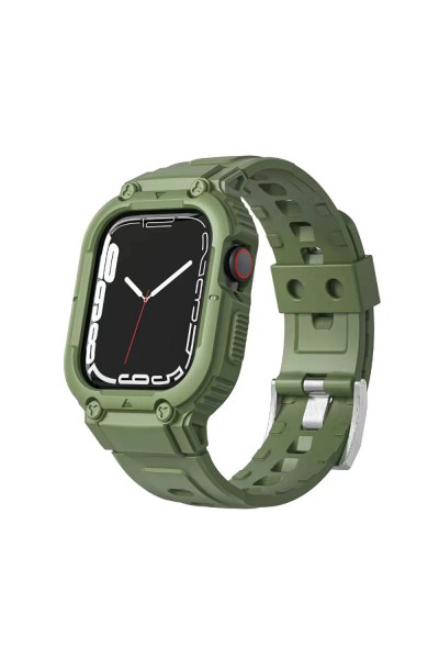 Apple Watch 44mm Wiwu Wi-WB014 Armor Series 2in1 حافظة صلبة لجهاز الكمبيوتر وسوار سيليكون