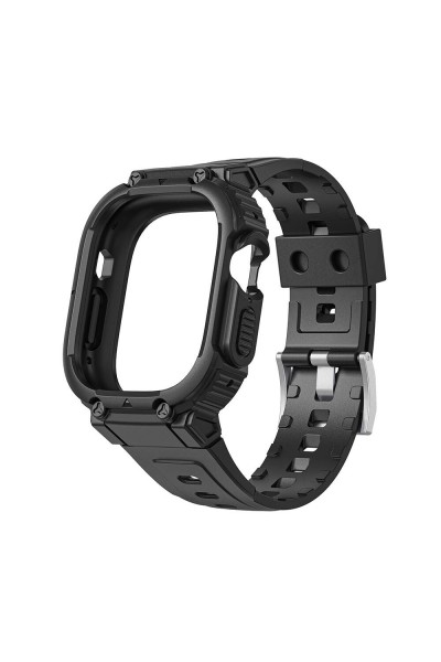 Apple Watch 44mm Wiwu Wi-WB014 Armor Series 2in1 حافظة صلبة لجهاز الكمبيوتر وسوار سيليكون