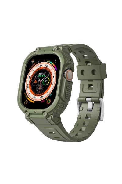 Apple Watch Ultra 49mm Wiwu Wi-WB014 Armor Series 2in1 حافظة صلبة لجهاز الكمبيوتر وسوار سيليكون