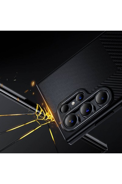 حافظة هاتف Galaxy S24 Ultra مزودة بتقنية الشحن Magsafe وغطاء مصنوع من ألياف الكربون Montage Hybrid ArmorPro Kevlar حافظة هاتف Galaxy S24 Ultra مزودة بتقنية الشحن Magsafe وغطاء مصنوع من ألياف الكربون Montage Hybrid ArmorPro Kevlar