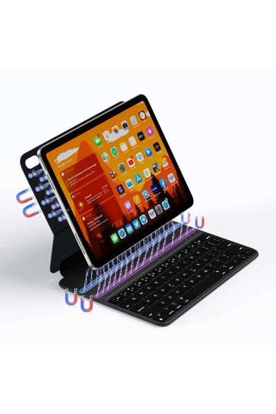 Apple iPad Pro 11 2020 (الجيل الثاني) Wiwu F16 حافظة مغناطيسية مع لوحة مفاتيح وحامل