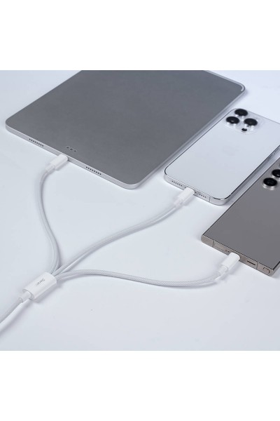 Benks D46 Type-C إلى Type-C & Type-C & Lightning PD3.0 كابل شحن وبيانات مجدول 100 وات 1.2 متر Benks D46 Type-C إلى Type-C & Type-C & Lightning PD3.0 كابل شحن وبيانات مجدول 100 وات 1.2 متر