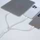 Benks D46 Type-C إلى Type-C & Type-C & Lightning PD3.0 كابل شحن وبيانات مجدول 100 وات 1.2 متر Benks D46 Type-C إلى Type-C & Type-C & Lightning PD3.0 كابل شحن وبيانات مجدول 100 وات 1.2 متر