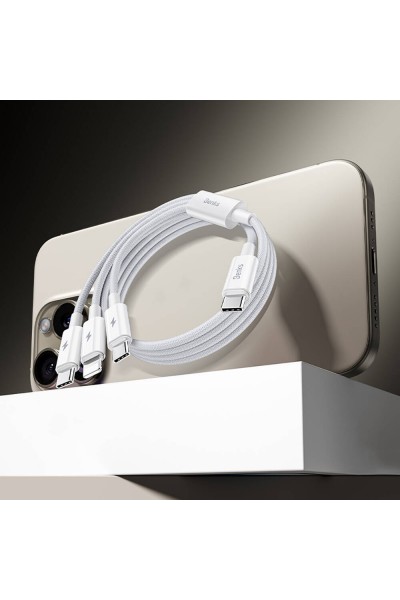 Benks D46 Type-C إلى Type-C & Type-C & Lightning PD3.0 كابل شحن وبيانات مجدول 100 وات 1.2 متر Benks D46 Type-C إلى Type-C & Type-C & Lightning PD3.0 كابل شحن وبيانات مجدول 100 وات 1.2 متر